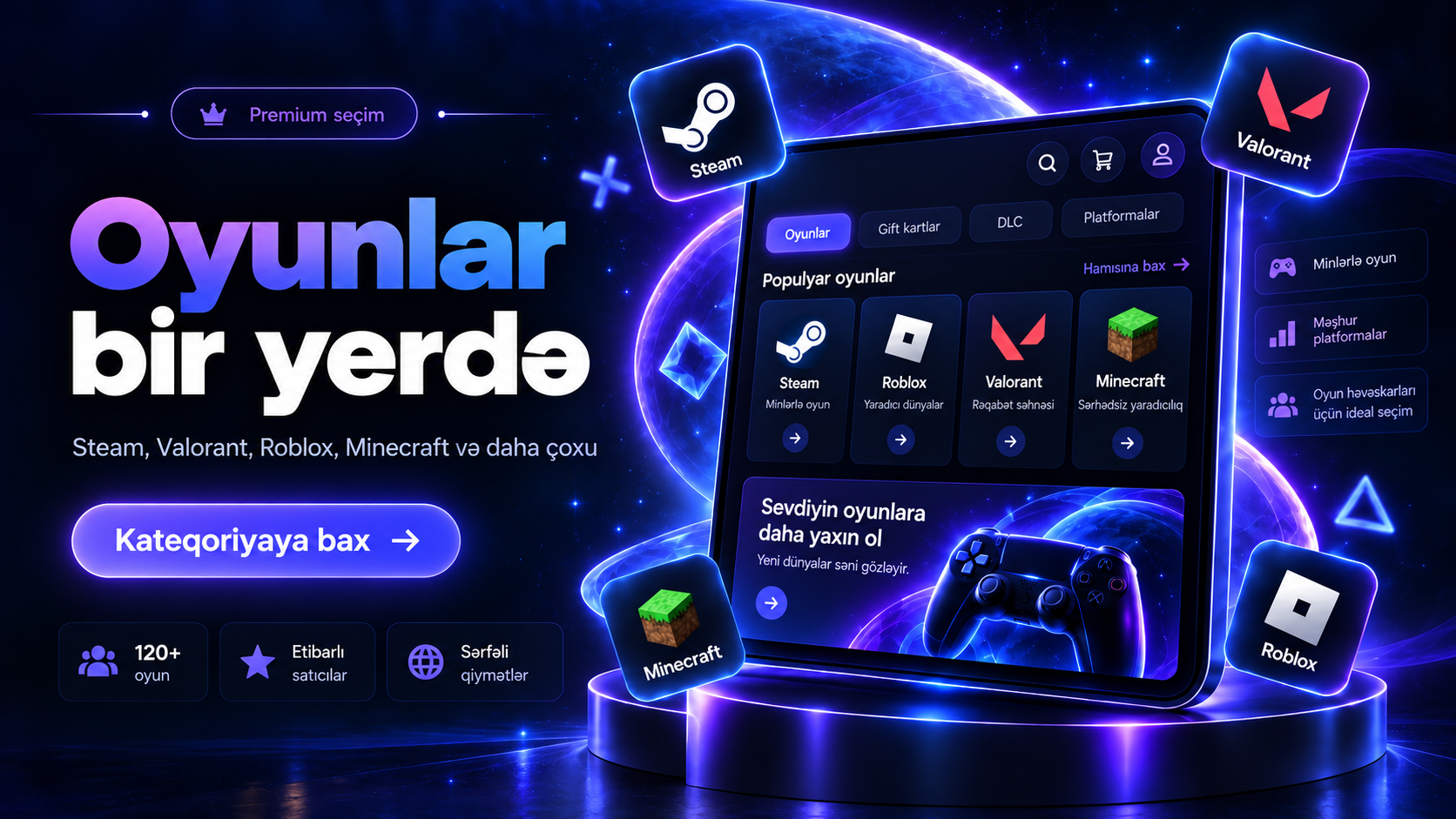Premium abunəliklər — CapCut Pro, YouTube Premium, Spotify, Canva Pro